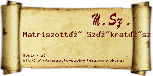 Matriszottó Szókratész névjegykártya
